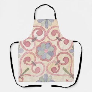 Tablier Aquarelle italienne espagnole Majolica rose
