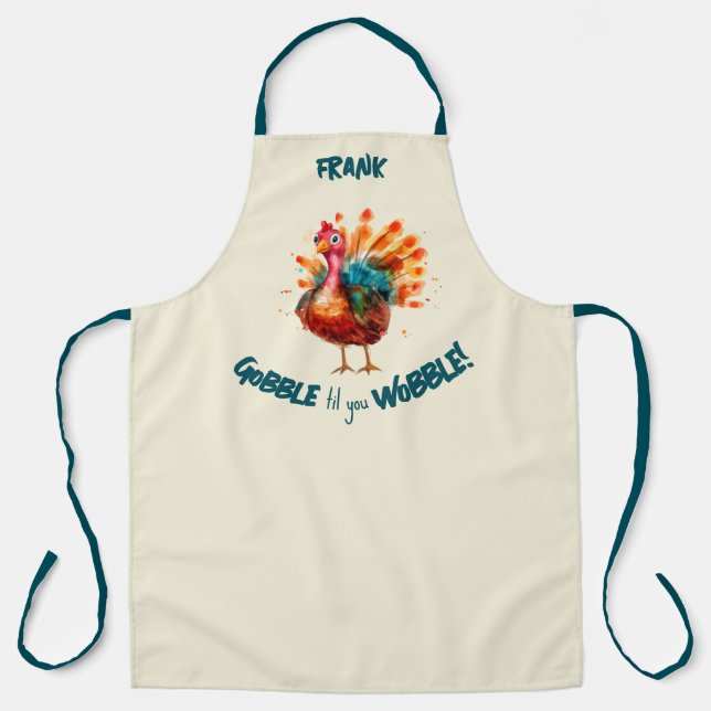 Tablier Aquarelle jaune clair irrégulier Turquie Thanksgiv (Recto)