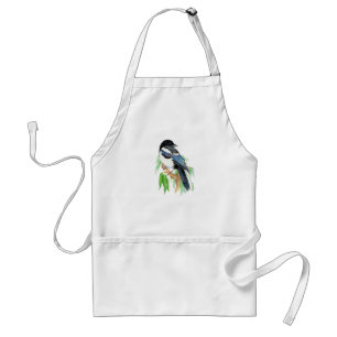 Tablier Aquarelle Magpie Jardin Oiseaux Fans d'oiseaux