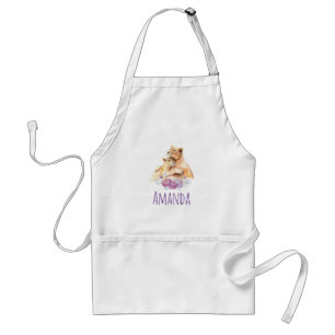 Tablier Aquarelle mignonne Mère Lion & Cub