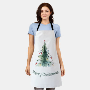 Tablier Aquarelle minimaliste Arbre de Noël