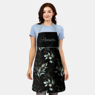 Tablier Aquarelle moderne Eucalyptus Floral Personnalisé