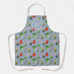 Tablier Aquarelle Monogramme de légumes bio