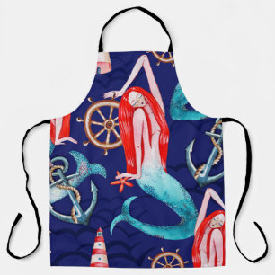 Tablier Aquarelle motif mer