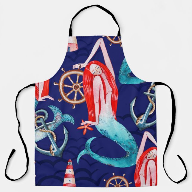 Tablier Aquarelle motif mer (Recto)