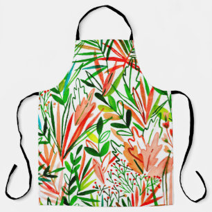 Tablier Aquarelle motif sans couture avec feuilles exotiqu