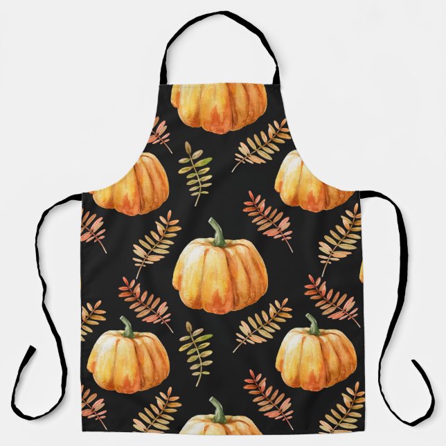 Tablier Aquarelle motif transparent avec citrouille (Recto)