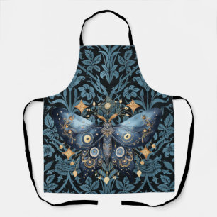 Tablier Aquarelle mystique Bleu et doré Night Moth