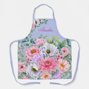Tablier Aquarelle Pastel délicate Aparon de fleurs d'été