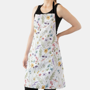 Tablier Aquarelle Pastel Fleurs de printemps Motif Floral