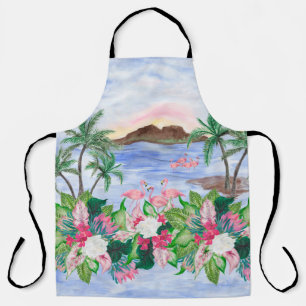 Tablier Aquarelle peinture sans couture motif avec hawaïen
