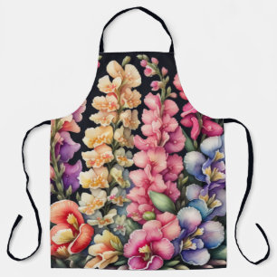 Tablier Aquarelle Peinture Snapdragons Fleurs Floral