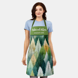 Tablier Aquarelle personnalisée Arbres botaniques Femmes