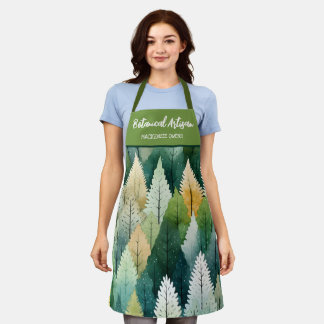 Tablier Aquarelle personnalisée Arbres botaniques Femmes