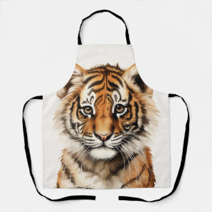Tablier Aquarelle Portrait d'un petit tigre