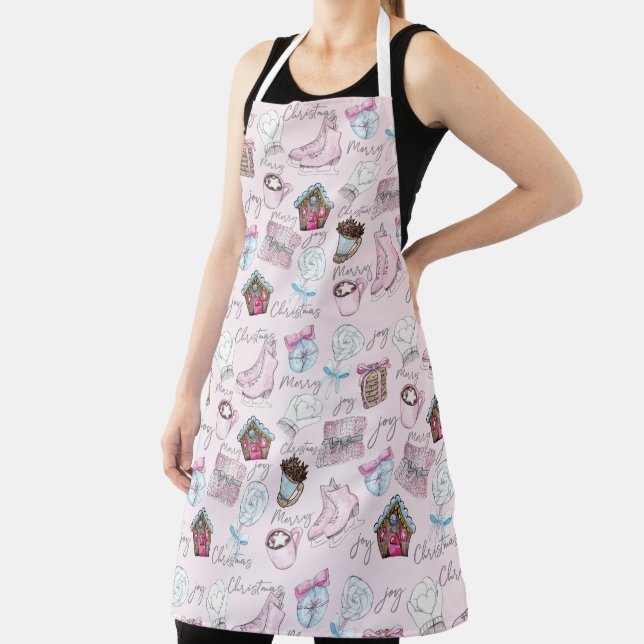 Tablier Aquarelle rose Fille de Noël mignonne (Insitu)