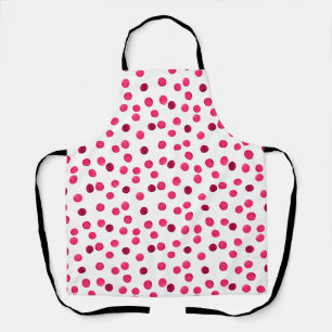 Tablier Aquarelle rouge aquarelle pois motif