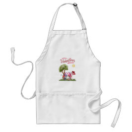 Tablier Aquarelle Saint Valentin Gnome Couple Apron