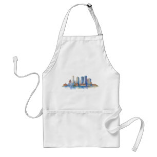 Tablier Aquarelle Skyline de Boston City   MA Boston moder