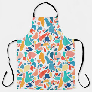 Tablier Aquarelle Terrazzo motif sans couture. Poignée sur