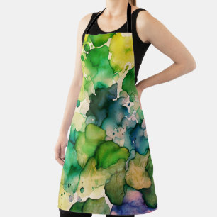 Tablier Aquarelle verte