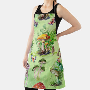 Tablier Aquarelle Whimsical Mushroom Garden