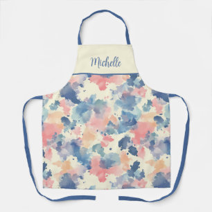 Tablier Aquarelles bleu rose