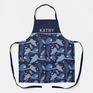 Tablier Ara Parrot Blue Tropical Leaf Nom du Motif