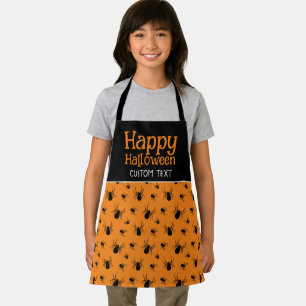 Tablier Araignées Joyeux Halloween Party Black Orange Pers