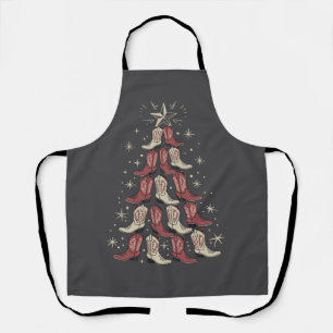 Tablier Arbre de bottes de cowboy de Noël occidentales Bot