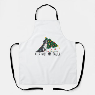 Tablier Arbre de Noël Ce n'est pas ma faute Bordure Collie