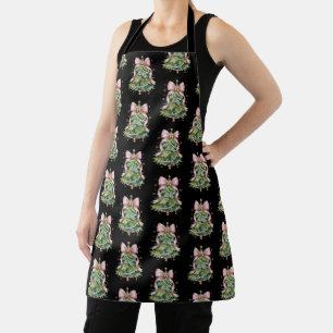 Tablier Arbre de Noël Coquette Ruban Fête Mignonne Féminin
