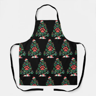 Tablier Arbre de Noël Empreinte de Patte Chien Chat Maman