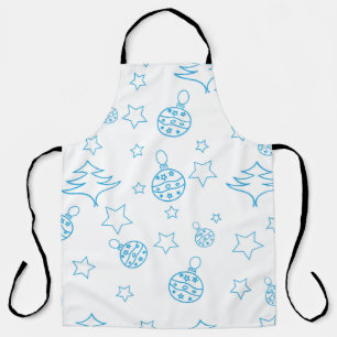 Tablier Arbre de Noël, étoiles et boules - simple sans sou