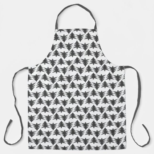 Tablier Arbre de Noël gris simple Motif Unisex graphique (Recto)