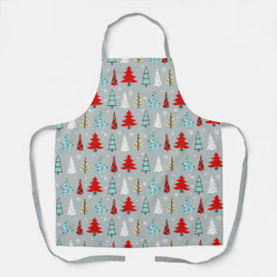 Tablier Arbre de Noël Motif rouge et bleu ID175