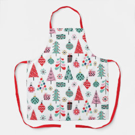 Tablier Arbre de Noël Whimsical | Motif de vacances modern