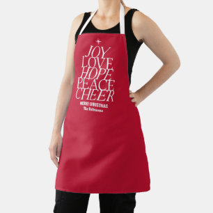 Tablier Arbre des mots Noël saison des fêtes Apron