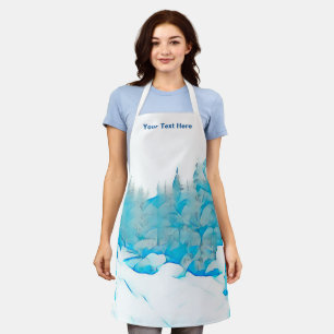 Tablier Arbres bleus neigeux