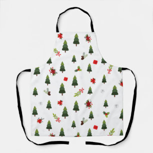 Tablier Arbres et vaches de Noël