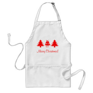 Tablier Arbres rouges de Noël Apron