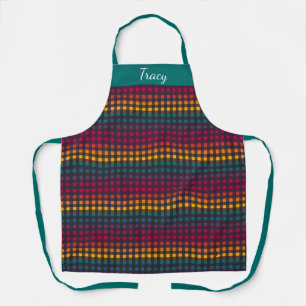 Tablier Arc-en-ciel En vichy nom personnalisé Apron