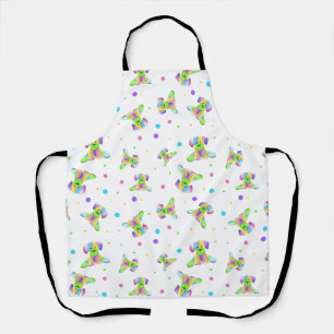 Tablier arc-en-ciel enfants chien chiot polka dot brillant