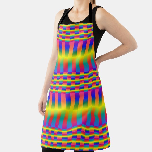 Tablier Arcs-en-ciel foncés et clairs (Checkers et Stripes (Insitu)