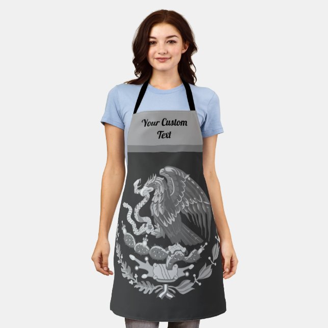 Tablier Armoiries mexicaines avec aigle royal - argent (Porté)