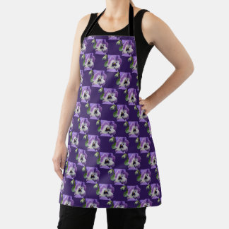 Tablier Arrière - plan de raisin à panneaux violet