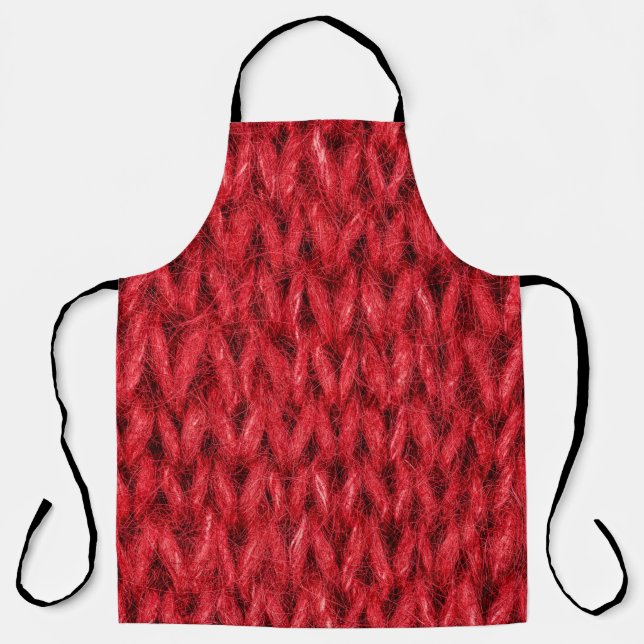 Tablier Arrière - plan de texture de laine de tricot rouge (Recto)