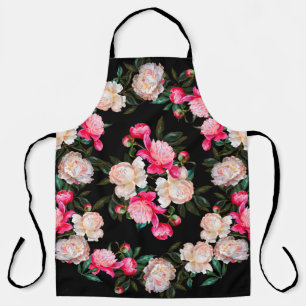 Tablier Arrière - plan floral. Peonies rose et blanc sur u