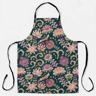 Tablier Arrière - plan floral rose foncé
