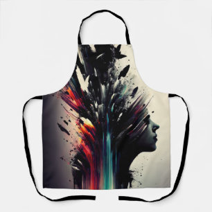 Tablier Art abstrait boho avec visage de fille